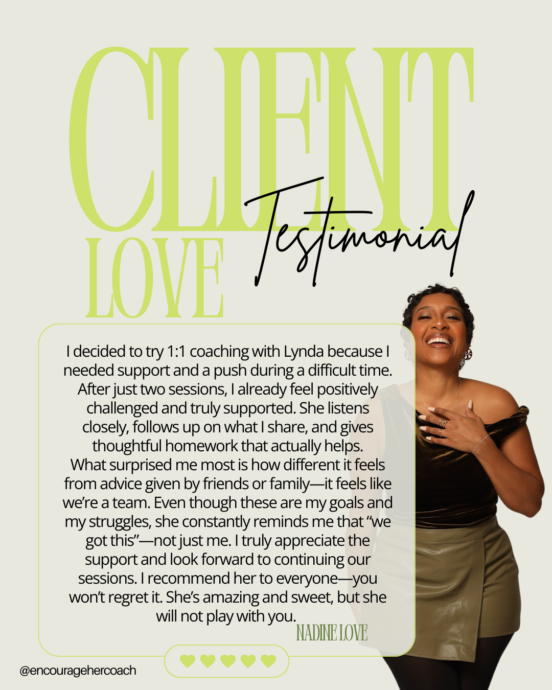 Client testimonial